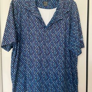 Men's Navy & Teal Short Sleeve Polo